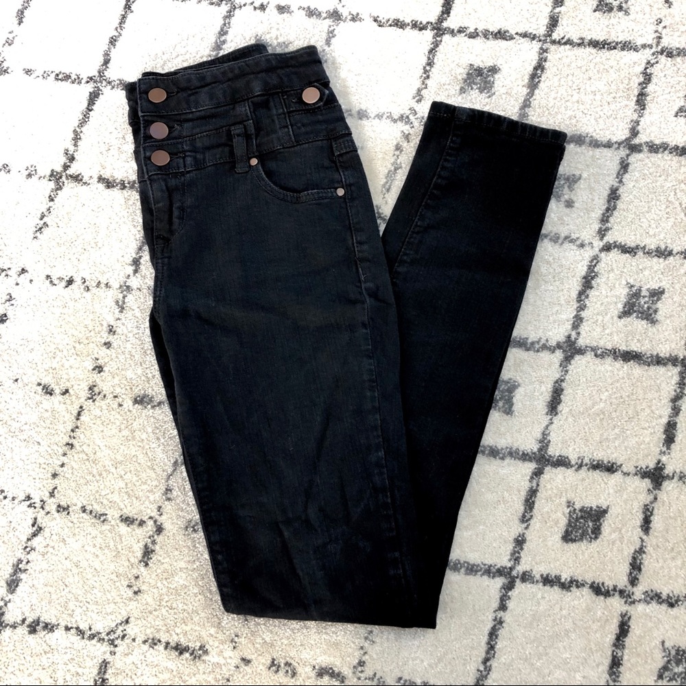 Eunina High Waisted Black Skinny Jeans